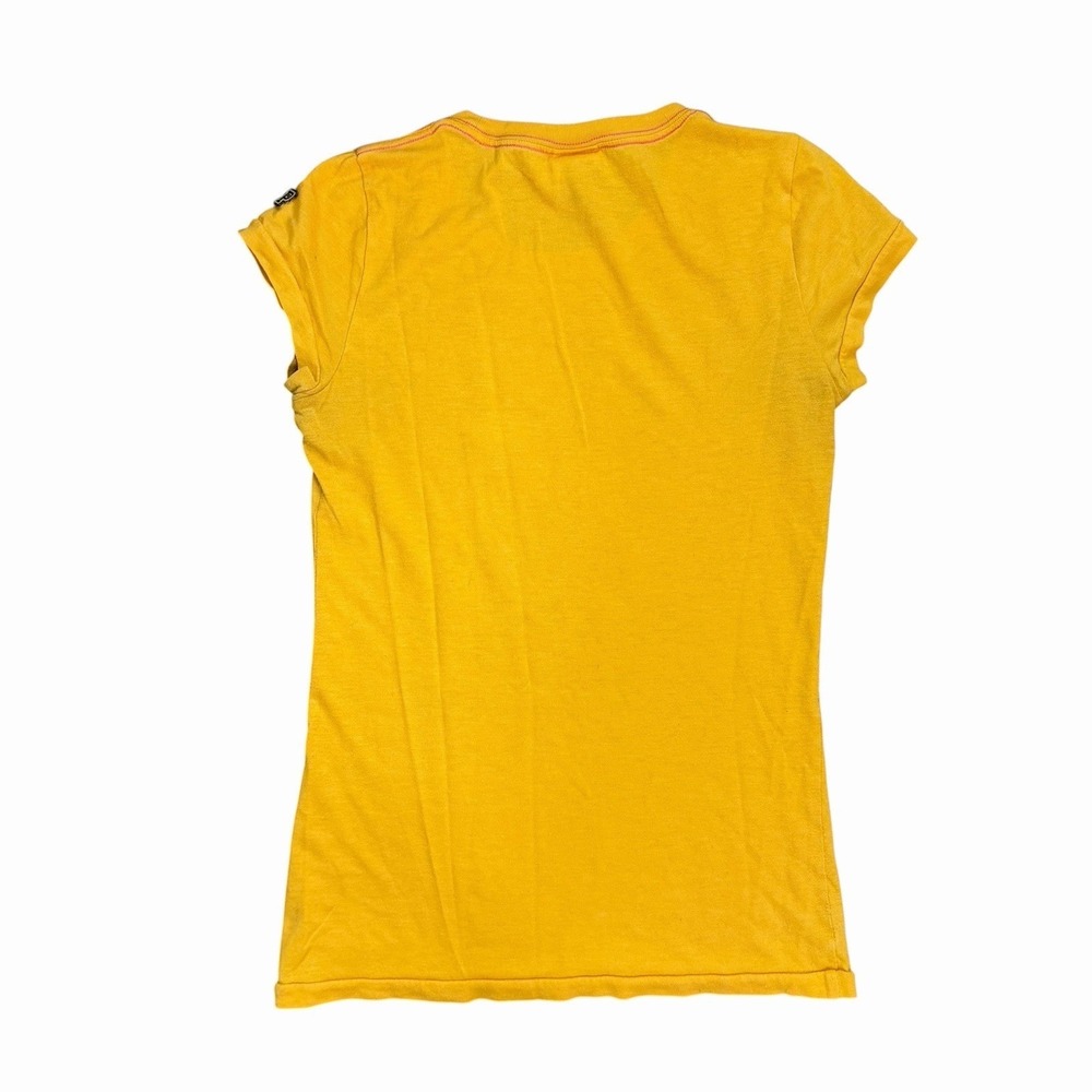 Victoria's Secret PINK Y2K Vintage 2007 Love Pink Yellow Tee Small - Picture 3 of 7